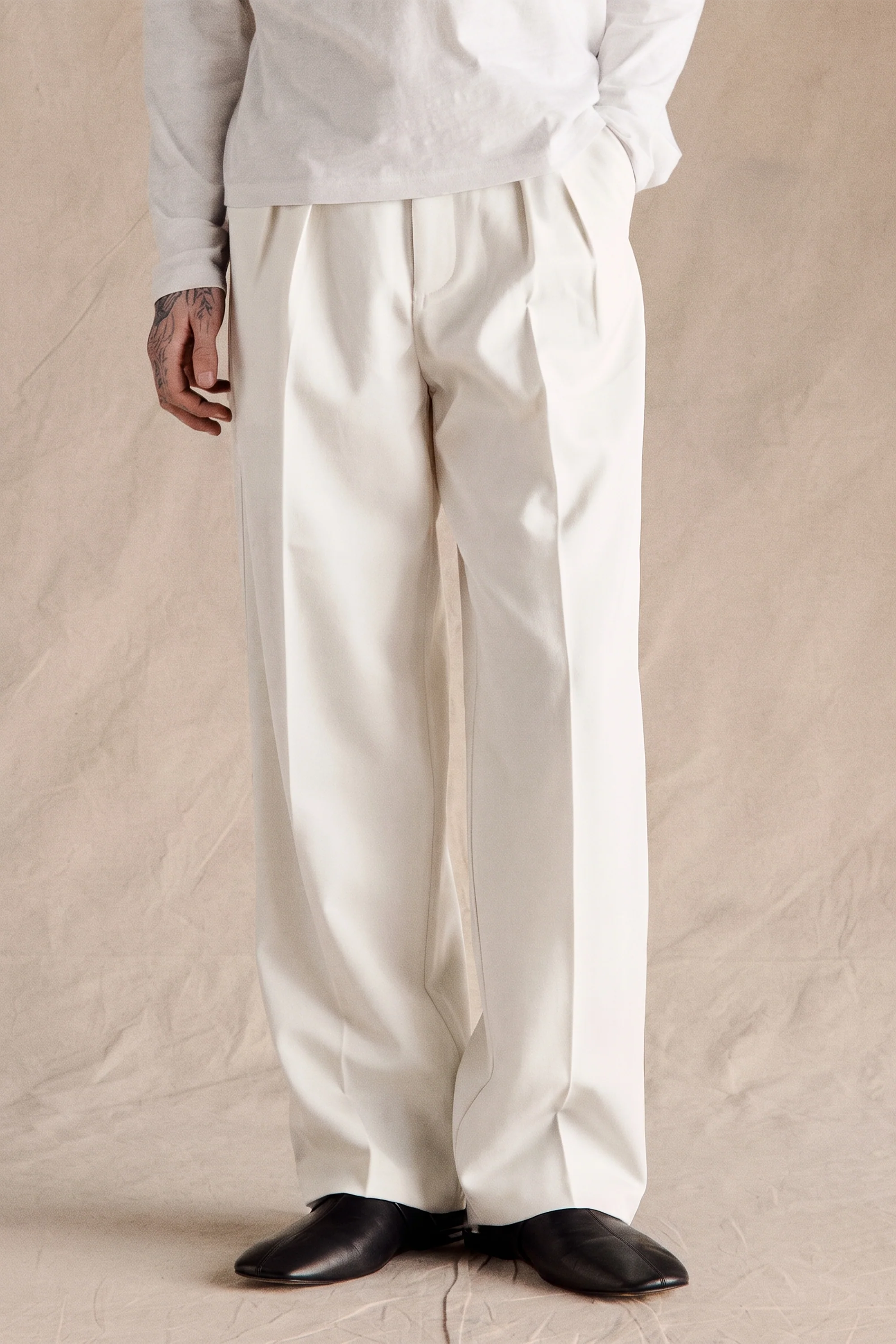 Manhattan Pleated Trousers | White